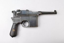 Mauser C96 Broomhandle Semiautomatic Pistol.