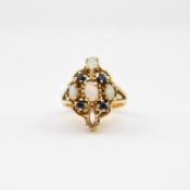 14K Yellow Gold Ring With Opals.