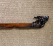 Chinese Carved Wood Coat Hanger.