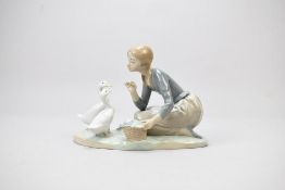 Lladro Porcelain Figure, Food For Ducks (4849).