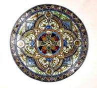 Circular Stained Glass Panel, 39 1/4