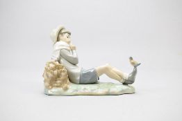 Lladro Porcelain Figure, Shepherd with Bird.