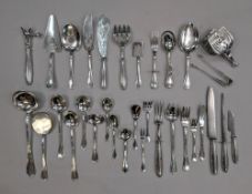 Christofle Silver Plate Serving Flatware, 32 Pieces.