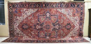 Large Hand Knotted Persian Rug.