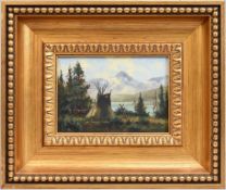 Heinie Hartwig, Oil on Board, Teepee by the Lake.