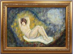 William Henry Clapp, Oil on Board, Nude.
