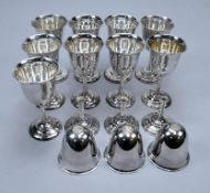 Set of (12) Sterling 950 Silver Goblets.