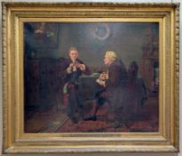19th C. Oil on Canvas, Evil Beginnings have Bad Endings.