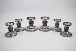 (3) Pairs of Christofle Silver Plate Candleholders.