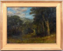 Charles Dormon Robinson, Oil on Canvas, Woodland Scene.