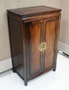 Chinese Rosewood 2-Door Cabinet With 3 Interior Shelves.