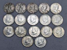 (17) U.S. Silver Half Dollars.