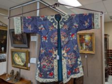 Chinese Embroidered Silk Robe.