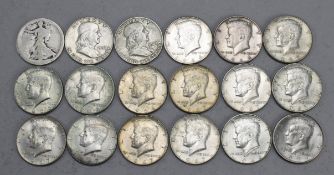 (18) U.S. Silver Half Dollars.