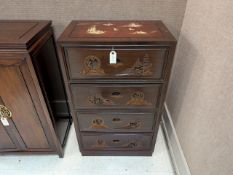 Chinese Carved 4-Drawer Chest.