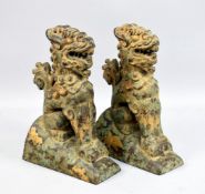 Pair of Chinese Bronze Foo Dog Door Stops.