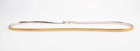 14K Italy Yellow & White Gold Choker.