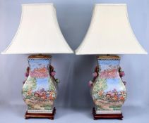 Pair of Chinese Porcelain Table Lamps.