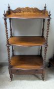 Vintage Rosewood 3-Shelf What-Not Stand.