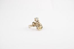 14K White Gold Ring with Diamonds.