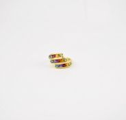 18K Yellow Gold Ring with Stones.