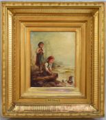 James Crawford Thom Oil On Canvas, Children By The Sea.