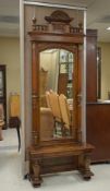Antique French Walnut Pier Mirror.