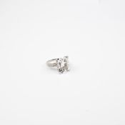 14K White Gold Ring with Clear Stone.