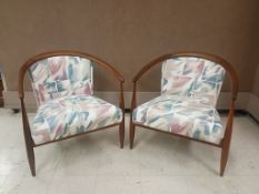 Pair of Kodawood Mid Century Horse Shoe Chairs.