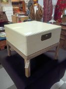 Contemporary Oriental Style Lift Top Table On Attached Stand.