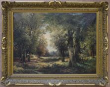 Adolf Kaufmann, Oil On Canvas, Woodland Scene.