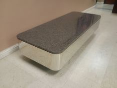 Brutalist Chrome Base Coffee Table With Granite Top.