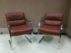 (2) Modernist Flat Bar Chairs.