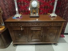William Norris Furniture Oak Single Drawer, 3-Door Sideboard.