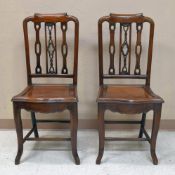 Pair of Chinese Hard Wood Side Chairs.
