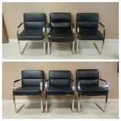 (6) Modernist Flat Bar Chairs.