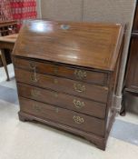 19th C. Mahogany 4-Drawer Drop Front Chest.