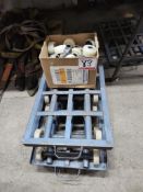 LOT - GREEN STEEL 16X24" FLAT DOLLIES W/ SPARE WHEELS (4 UNITS)