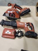 LOT - HILTI SR 6-22 21.6V SAWZALL & HILTI SC 5ML-22 CIRCULAR SAW W/ (2) BATTERIES & (1) CHARGER