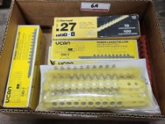 LOT - UCAN .27 CALIBER STRIP YELLOW POWER LOADS, (10 BOXES)