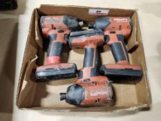 LOT - HILTI SID-22 21.6V BATTERY SCREW GUNS (NO BATTERIES)