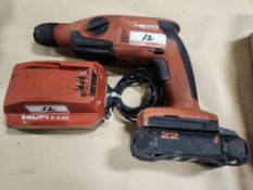HILTI TE 2-22 21.6V BATTERY ROTARY HAMMER W/ (1) BATTERY, (1) CHARGER