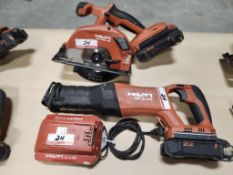 LOT - HILTI SR 6-22 21.6V SAWZALL & HILTI SC 5ML-22 CIRCULAR SAW W/ (2) BATTERIES & (1) CHARGER