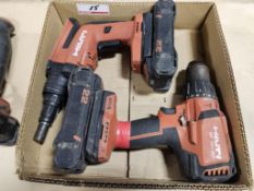 LOT - HILTI SF 6H-22 21.6V BATTERY HAMMER DRILL & HILTI ST 2000-22 SCREW GUN W/ (2) BATTERIES, NO CH