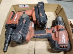 LOT - HILTI SF 6H-22 21.6V BATTERY HAMMER DRILL & HILTI ST 2000-22 SCREW GUN W/ (2) BATTERIES, NO CH
