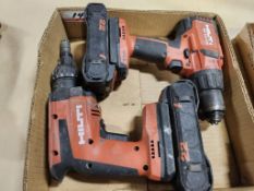 LOT - HILTI SF 6H-22 21.6V BATTERY HAMMER DRILL & HILTI ST 2000-22 SCREW GUN W/ (2) BATTERIES, NO CH