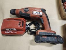 HILTI TE 2-22 21.6V BATTERY ROTARY HAMMER W/ (1) BATTERY, (1) CHARGER