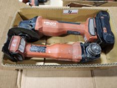 LOT - HILTI AG 4S-22 21.6V BATTERY GRINDERS W/ (1) BATTERY, NO CHARGER