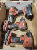 LOT - HILTI MOD SF 6H-22 21.6V BATTERY HAMMER DRILL & (2) HILTI SID 6-22 SCREW GUNS & (1) BATTERY, N