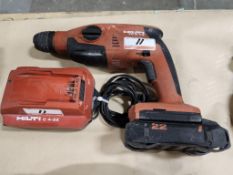 HILTI TE 2-22 21.6V BATTERY ROTARY HAMMER W/ (1) BATTERY, (1) CHARGER